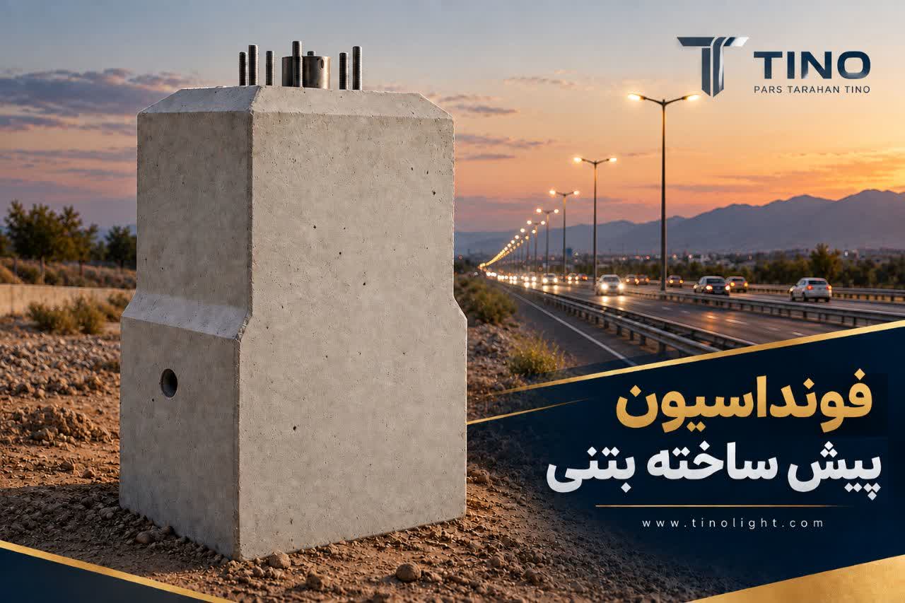 فونداسیون پیش ساخته پایه چراغ ۱۲ ،۱۳ و۱۴متر