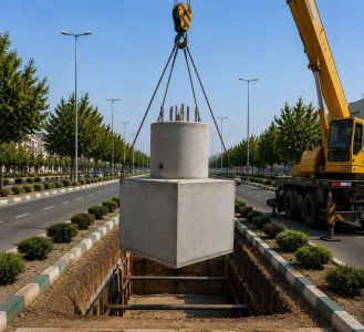 تینولایت فونداسیون پیش ساخته برای پایه های ترافیکی ، دکل دوربین،برج های نوری و پایه پرچم