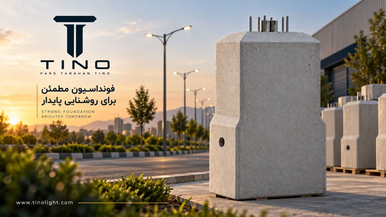 فونداسیون پیش ساخته برای پایه های روشنایی ۱۰،۱۱،۱۲ متری