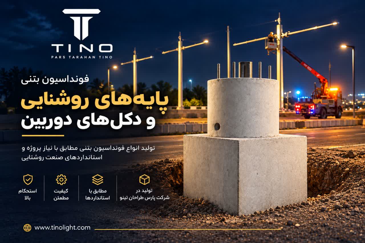 تینولایت فونداسیون پیش ساخته برای پایه های ترافیکی ، دکل دوربین،برج های نوری و پایه پرچم